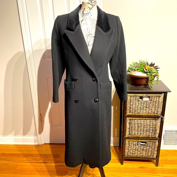 Cuddle NY Vintage Wool Velvet Tuxedo Wrap Bodice Pencil Straight Formal Evening - Picture 1 of 5